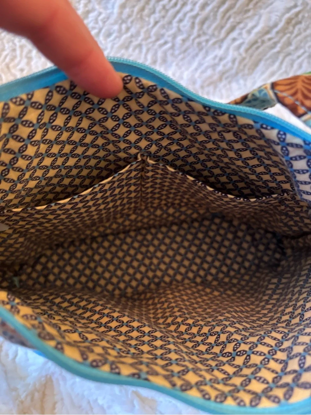 Light blue hobo style Vera Bradley handbag
